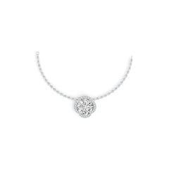 18K Gold Semi Mount Pendant Setting Round RD 8x8mm Diamond Accent DHJ