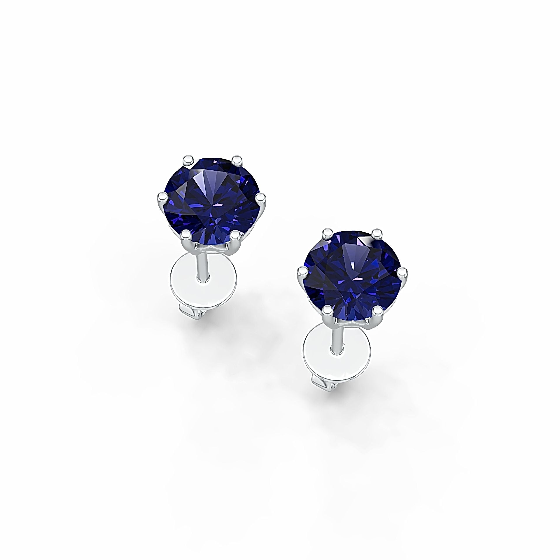 14K Gold Semi Mount Earrings Setting Round RD 7x7mm Simple Stud DHJ