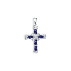 Sterling Silver Semi Mount Pendant Setting Oval OV 5x3mm Cross Theme DHJ