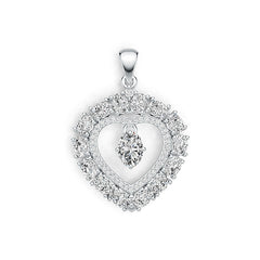 Sterling Silver Semi Mount Pendant Setting Oval OV 7X5mm with White Topaz DHJ