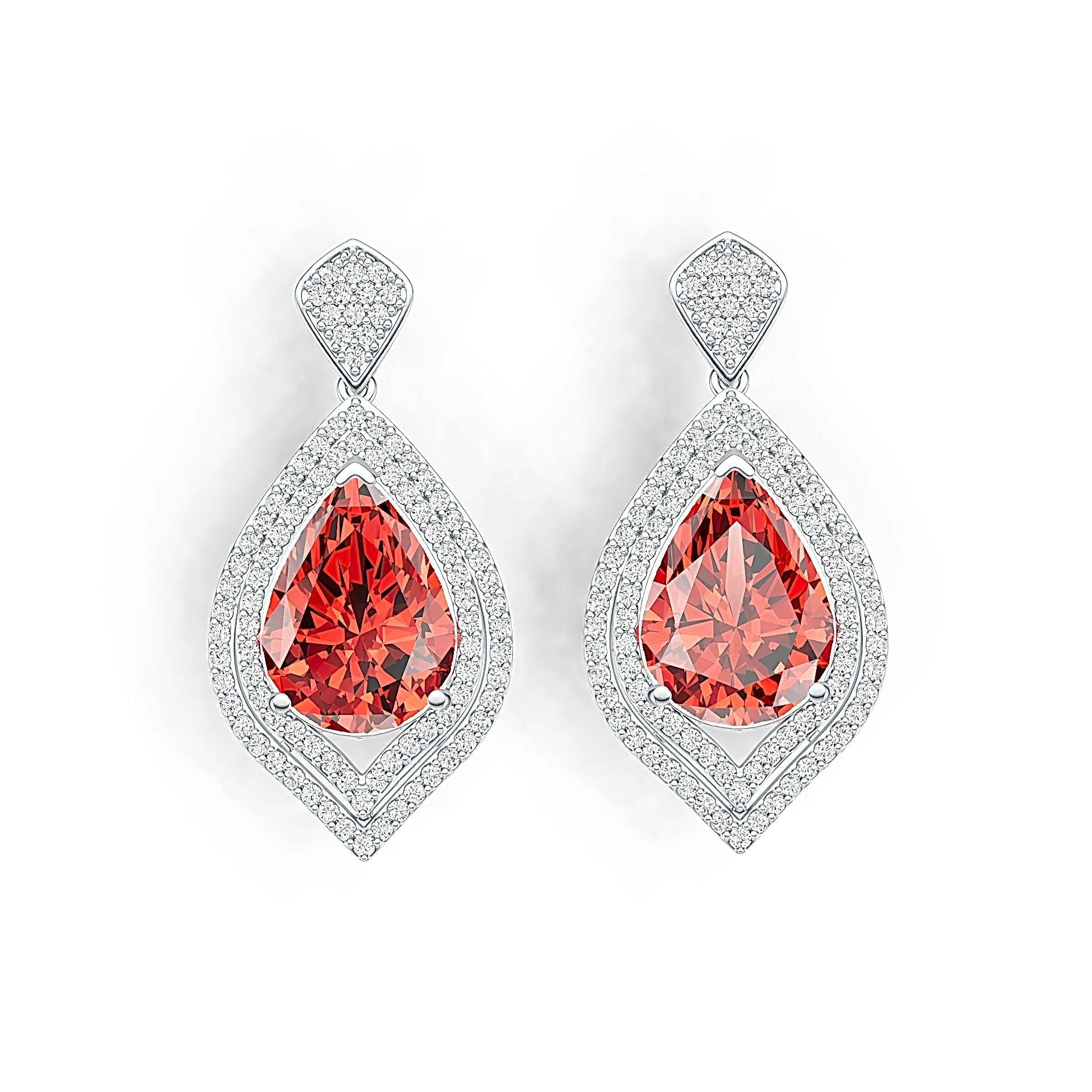 Sterling Silver Semi Mount Earrings Setting Pear PE 19x14mm DHJ