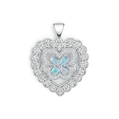 Sterling Silver Semi Mount Pendant Setting Oval OV 5x5mm Heart Pendant DHJ