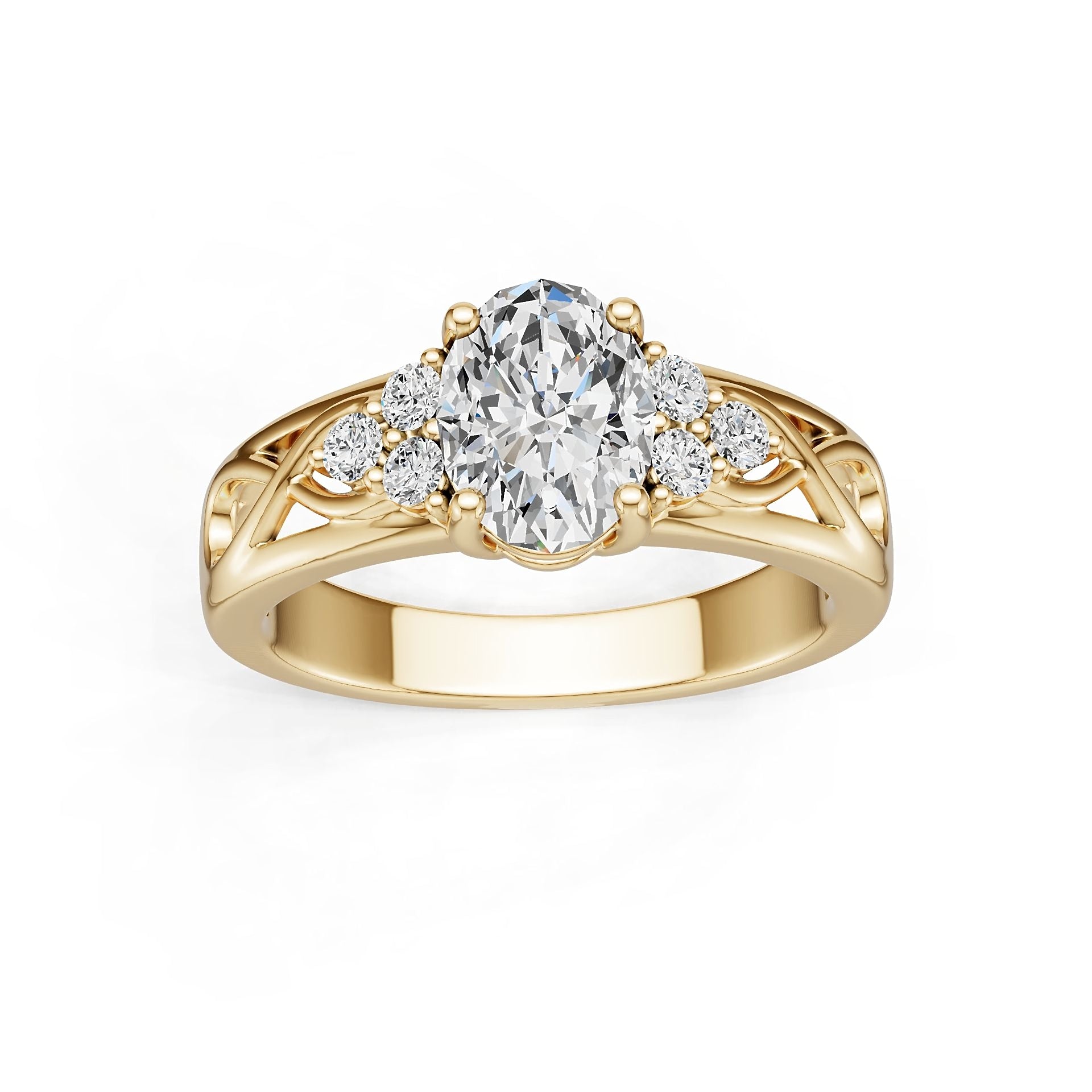 14K Gold Semi Mount Ring Setting Oval OV 8X6mm Syzjewelry