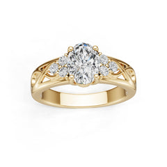 14K Gold Semi Mount Ring Setting Oval OV 8X6mm Syzjewelry