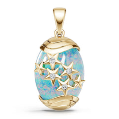 18K Gold Semi Mount Pendant Setting Round Ro 23x17mm Syz Jewelry