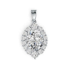 18K Gold Semi Mount Pendant Setting Oval OV 11X9mm Diamond Accent DHJ