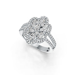10K Gold Semi Mount Ring Setting Oval OV 5X3mm Split Shank Moissanite Accent DHJ