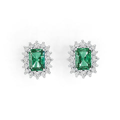 Sterling Silver Semi Mount Earrings Setting Emerald OCT 7X5mm Syzjewelry