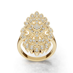 10K Gold Semi Mount Ring Setting Round Ro 17x0mm Syz Jewelry