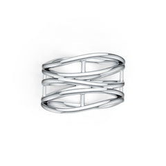 Sterling Silver Multi-Row Wave Ring DHJ