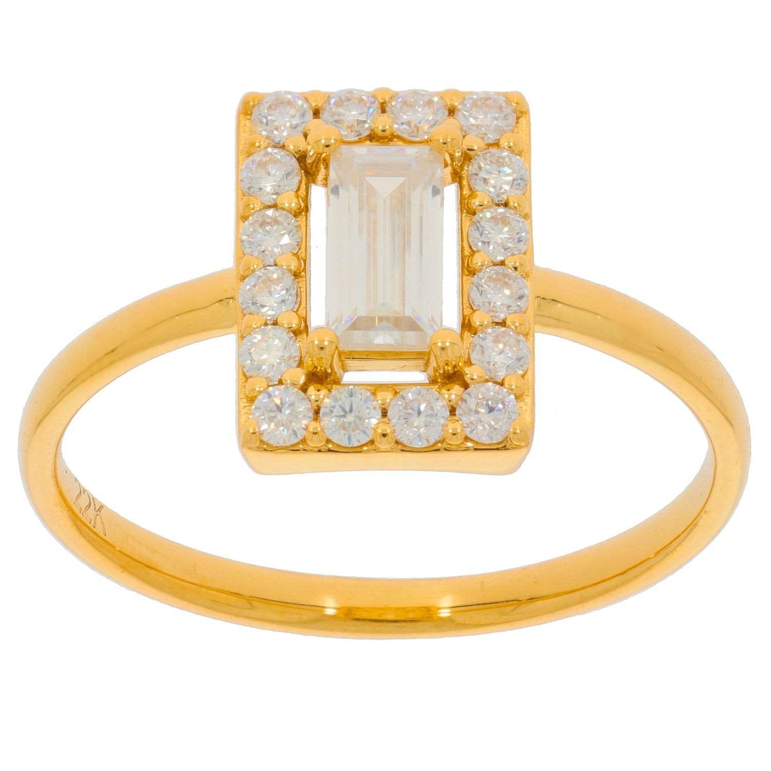 18K Gold Semi Mount Ring Setting Emerald OCT 6X3mm Minimal Diamond Accent Syzjewelry