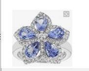 Platinum Semi Mount Ring Setting Pear PE 7X5mm Diamond Accent DHJ
