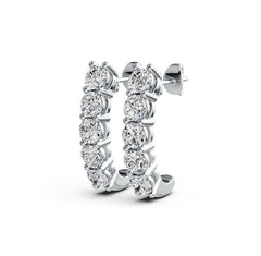 Platinum Semi Mount Earrings Setting Round RD 3.5mm DHJ