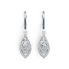 14K Gold Semi Mount Earrings Setting Marquise MQ 8X4mm Diamond Accent DHJ