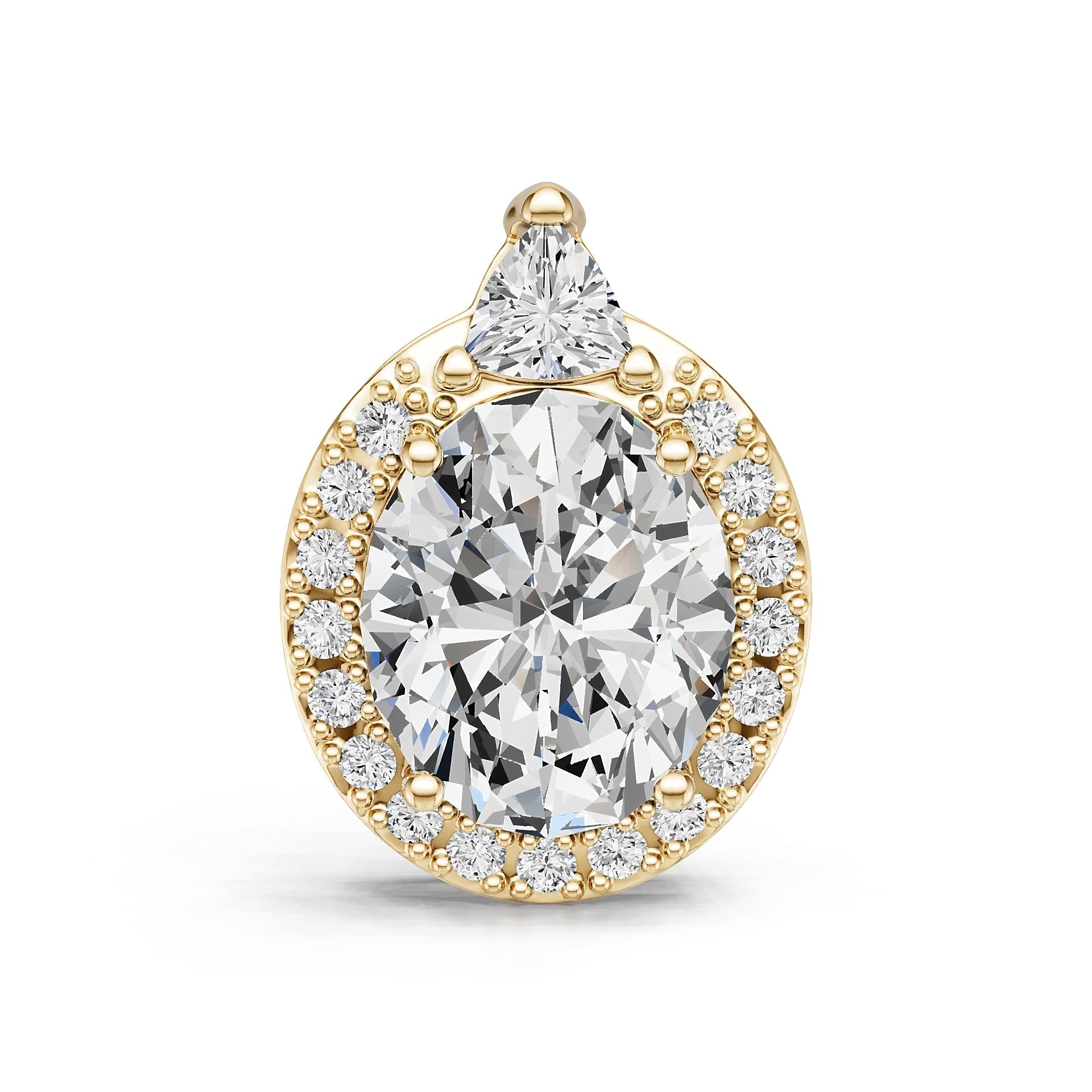 18K Gold Semi Mount Pendant Setting Oval Ov 11x9mm Diamond Accent Syz Jewelry