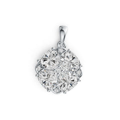 Platinum Semi Mount Pendant Setting Heart HT 7X7mm Diamond Accent DHJ