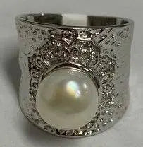 14K Gold Semi Mount Ring Setting Round RD 10x10mm Cab Diamond Accent DHJ