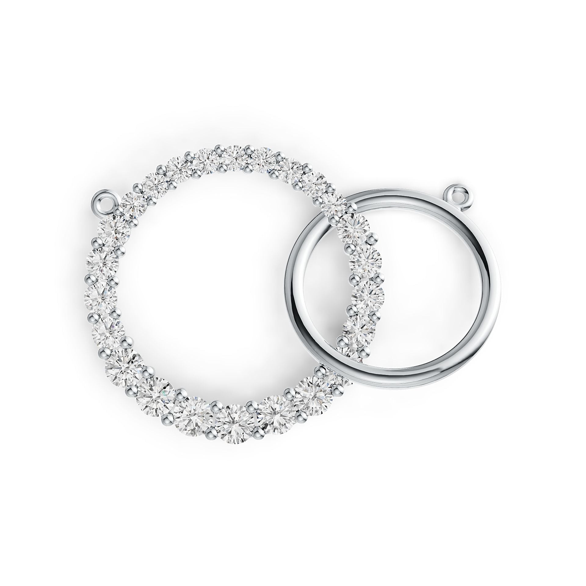 14K Gold Pendant Eternity Circle Theme with White Topaz or Moissanite Diamond Accent DHJ