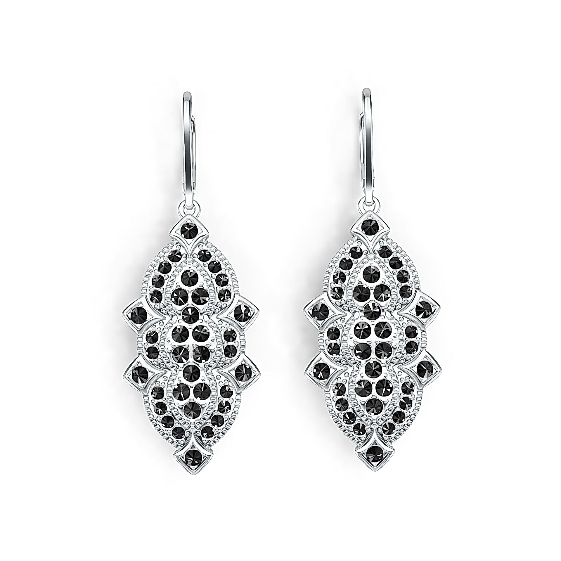 18K Gold Dangling Earrings with or Moissanite Diamond Accent DHJ