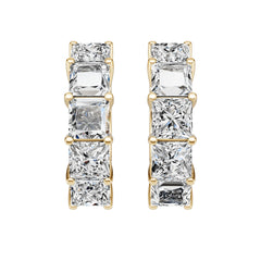 Platinum Semi Mount Earrings Setting Princess Pr 5x5mm Syz Jewelry