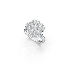 10K Gold Cluster Cocktail Ring with White Topaz or Moissanite Moissanite Accent DHJ