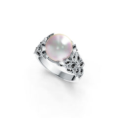 10K Gold Semi Mount Ring Setting Round RD 10.5mm with Moissanite Accent DHJ