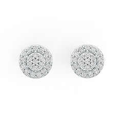 Sterling Silver Earrings Round Cluster Earrings Stud DHJ