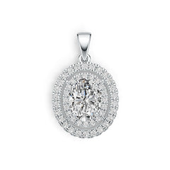 10K Gold Semi Mount Pendant Setting Oval OV 9x7mm Moissanite Accent DHJ