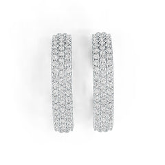 Sterling Silver Earrings Ear Cuffs with White Topaz or Moissanite DHJ