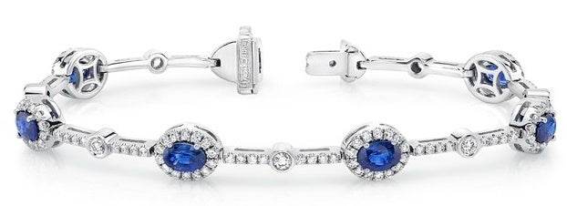 Platinum Semi Mount Bracelet Setting Oval OV 6X4mm Diamond Accent DHJ