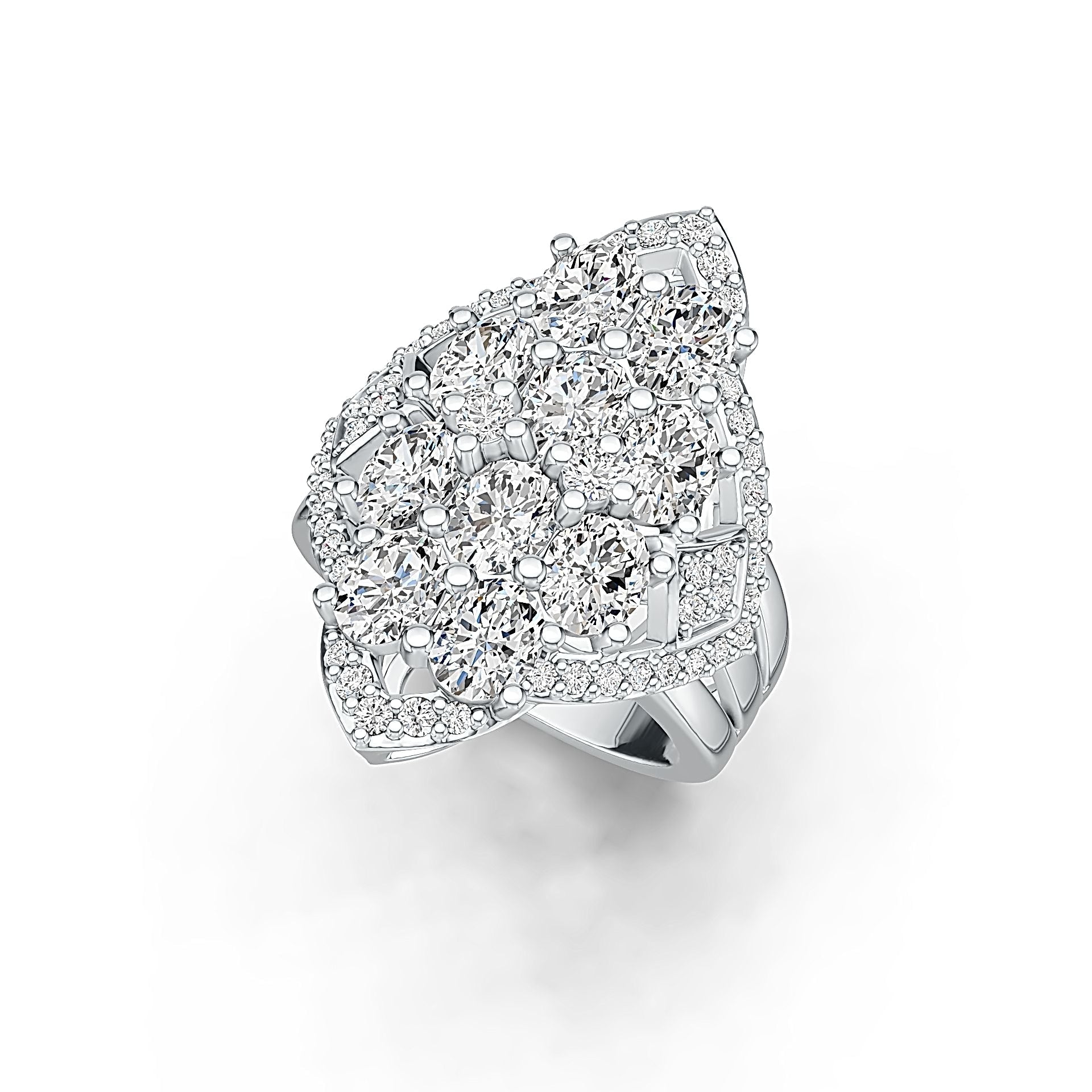 14K Gold Semi Mount Ring Setting Oval OV 5X4mm with White Topaz Diamond Accent DHJ