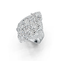 14K Gold Semi Mount Ring Setting Oval OV 5X4mm with White Topaz Diamond Accent DHJ