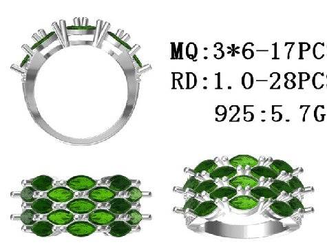 Platinum Semi Mount Ring Setting East West Marquise MQ 6X3mm DHJ