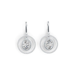 Platinum Semi Mount Earrings Setting Oval OV 10X8mm Diamond Accent DHJ