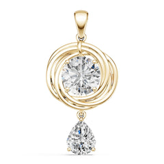 Platinum Semi Mount Pendant Setting Round Ro 10x8mm Syz Jewelry