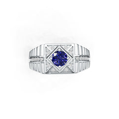Men's Sterling Silver Semi Mount Ring Setting Round RD 6x6mm DHJ