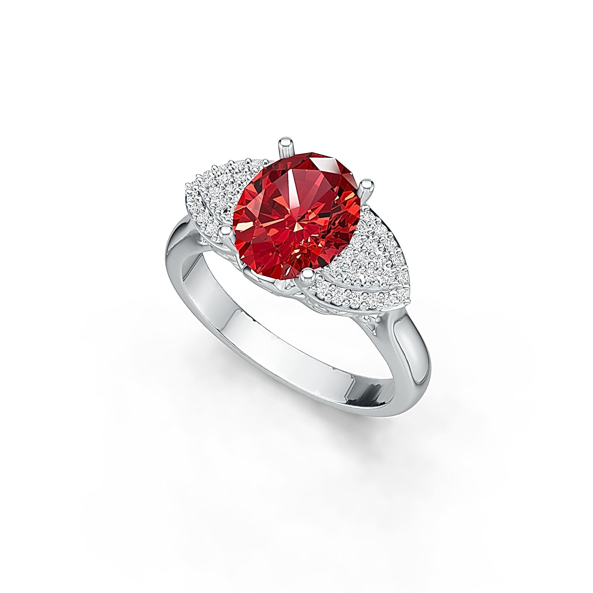 Platinum Semi Mount Ring Setting Oval OV 10X8MM with Diamond Accent DHJ