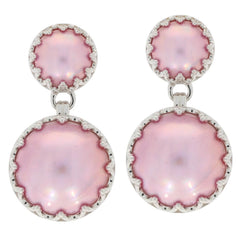 14K Gold Semi Mount Earrings Setting Round RD 16X16 10X10mm Cab Syzjewelry