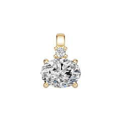 Sterling Silver Semi Mount Pendant Setting Oval OV 8X6mm White Topaz Accents Syzjewelry
