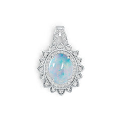 Sterling Silver Semi Mount Pendant Setting Oval OV 10X8mm DHJ