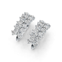 Platinum Semi Mount Earrings Setting Oval OV 4X3mm Diamond Accent DHJ