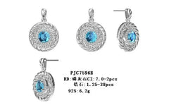 Platinum Semi Mount Earrings Setting Round RD 7x7mm Art Nouveau Style Diamond Accent DHJ
