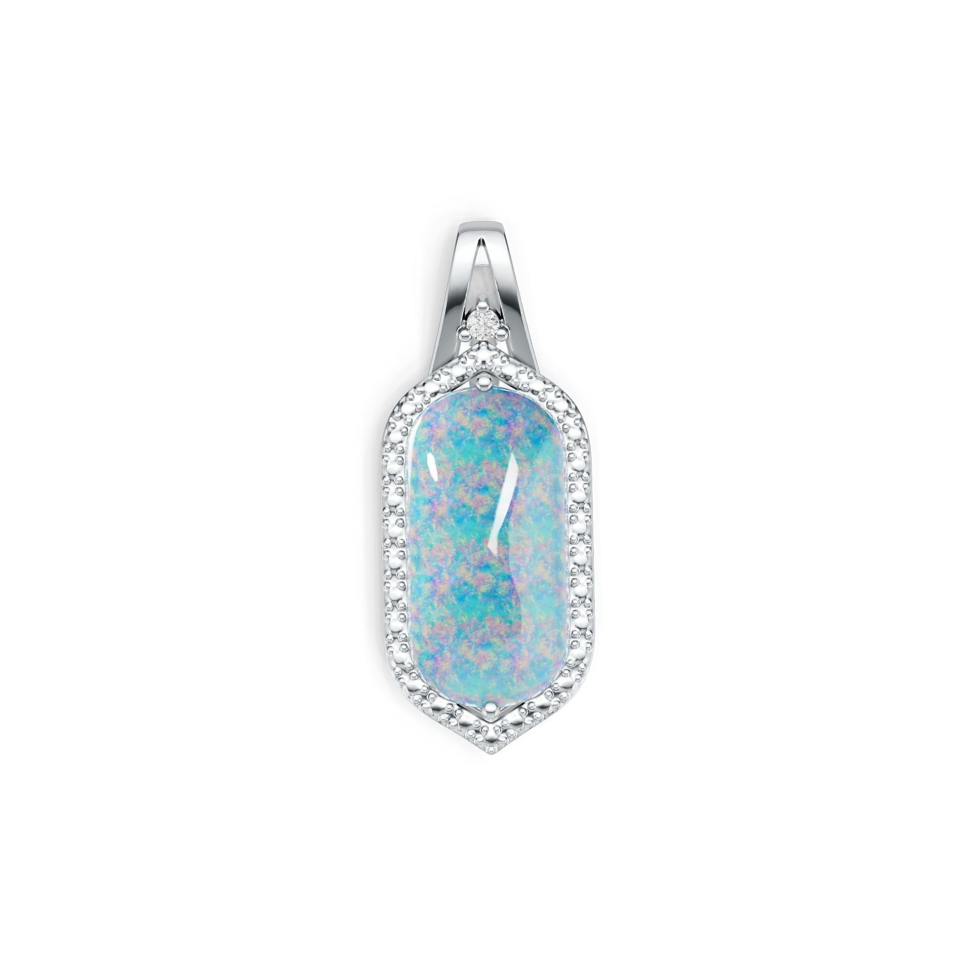 14K Gold Semi Mount Pendant Setting Oval OV 20X10mm Cabochon Diamond Accent DHJ