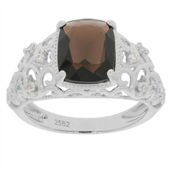 Art Deco Style 10K Gold Semi Mount Ring Setting Cushion Cu 10x8 Moissanite Accent Syzjewelry