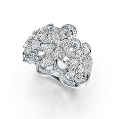Platinum Semi Mount Ring Setting Pear PE 4X3mm Diamond Accent DHJ