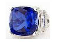 14K Gold Semi Mount Ring Setting Cushion CU 16X16mm Diamond Accent DHJ