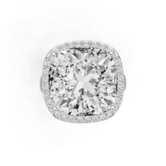 Sterling Silver Semi Mount Ring Setting Cushion CU 15x15mm Halo DHJ