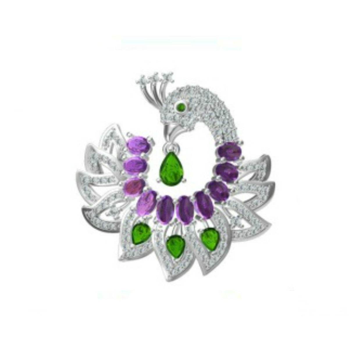 18K Gold Semi Mount Pendant Setting Pear PE 6X4mm OV 5X3mm Diamond Accent DHJ