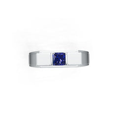 Anel de Prata Esterlina Masculino Semi Montagem Configuração Princesa SQ 4.5X4.5mm