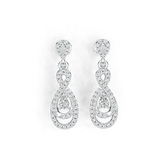 Sterling Silver Semi Mount Earrings Setting Pear PE 4X3mm Infinity Teardrop DHJ